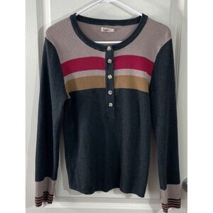 Faherty‎ Mikki Henley Sweater Women's Size XL Organic Cotton Cashmere Blend